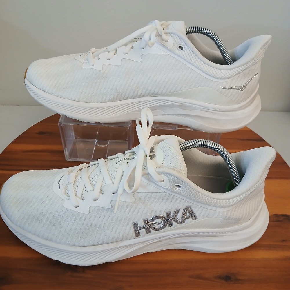 Hoka One One Solimar Mens 11.5 White Running Shoes Sneakers 1123074 WWH